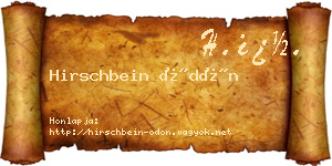 Hirschbein Ödön névjegykártya
